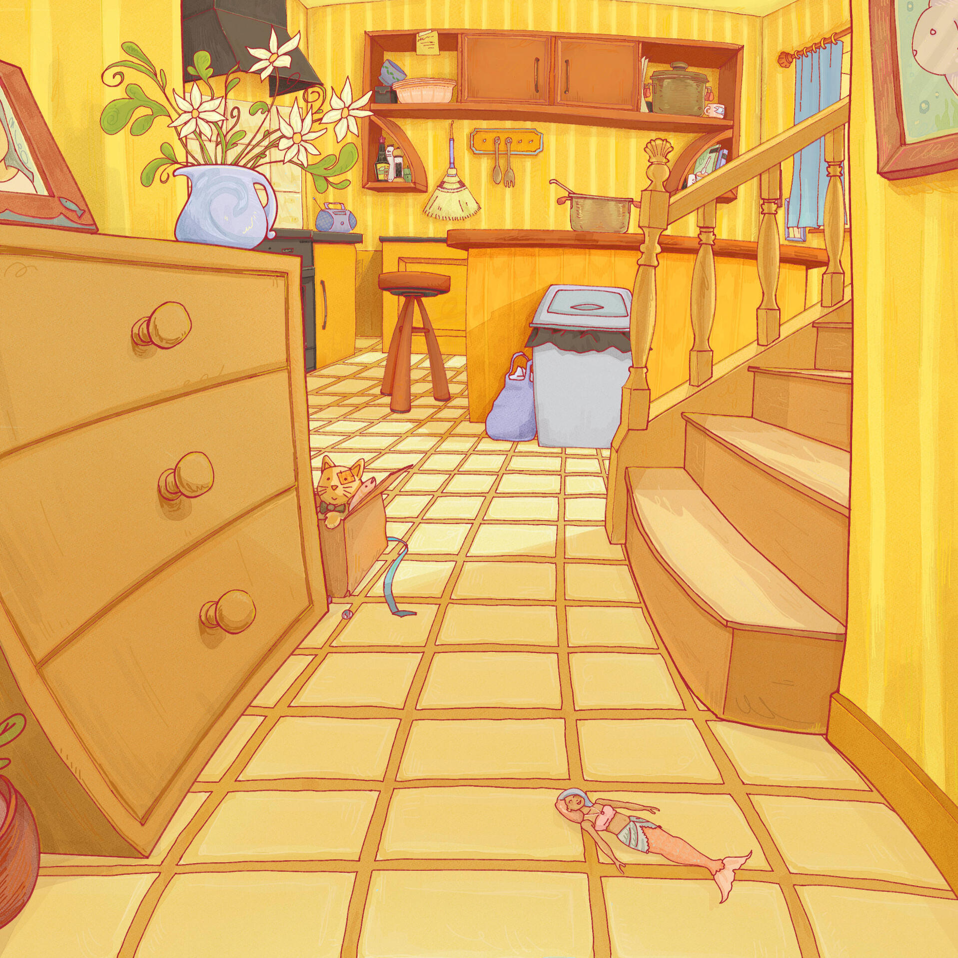 Kitchen layout and bg paint