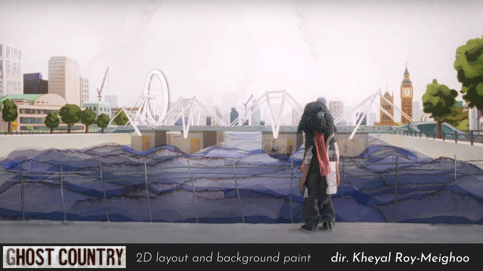 Layout and background paint. Stop-motion fabrication and animation by Kheyal Roy-Meighoo.