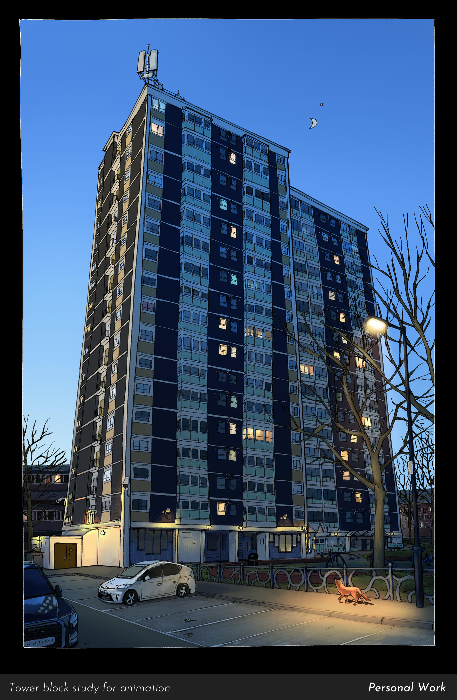 Tower block study for phone format animation