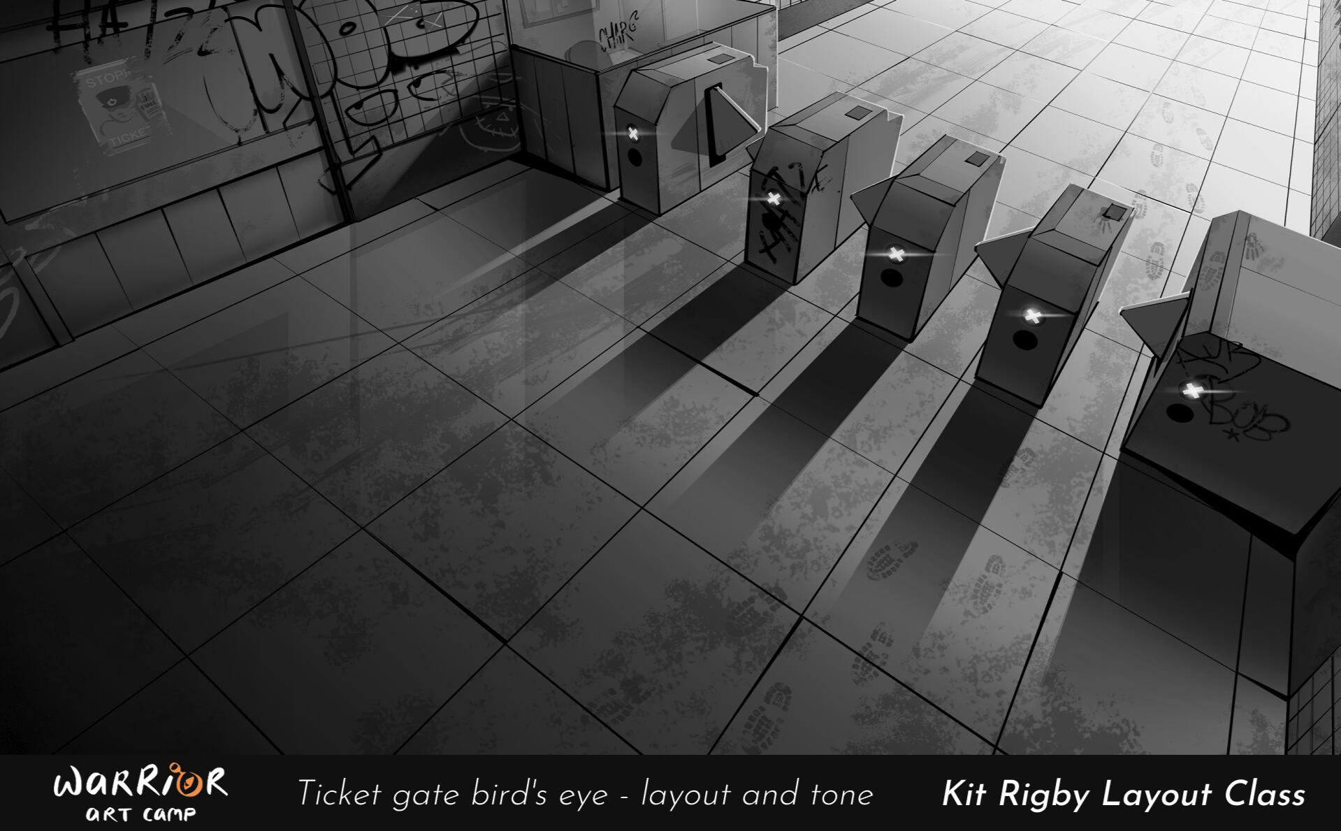 Ticket gates - birds eye view