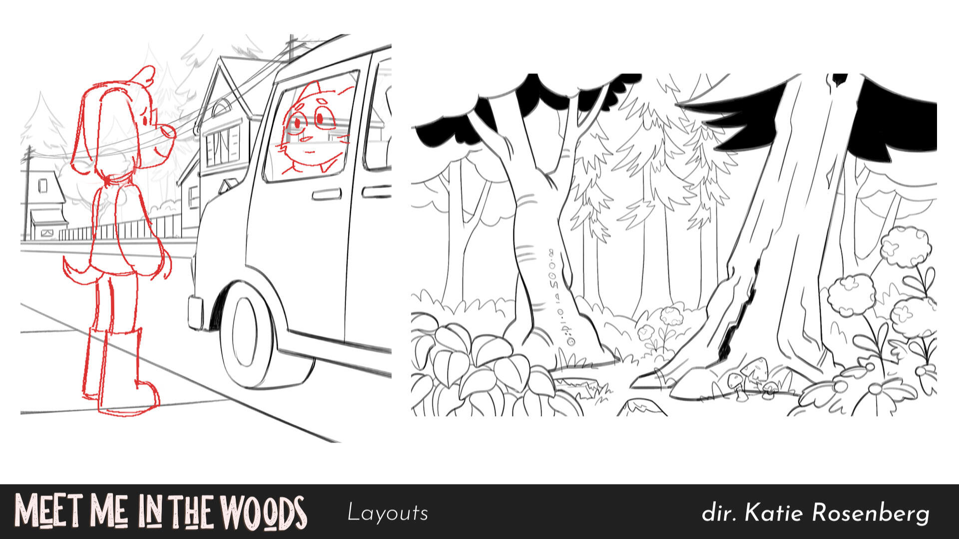 Layouts for 'Meet Me in The Woods'